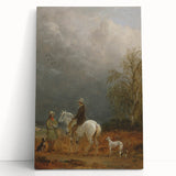 Romanticism Art - A Traveller and a Shepherd in a Landscape