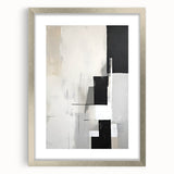 Dining Room Wall Decor - Minimalist Black & White Abstract Art