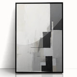 Dining Room Wall Decor - Minimalist Black & White Abstract Art
