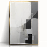 Dining Room Wall Decor - Minimalist Black & White Abstract Art
