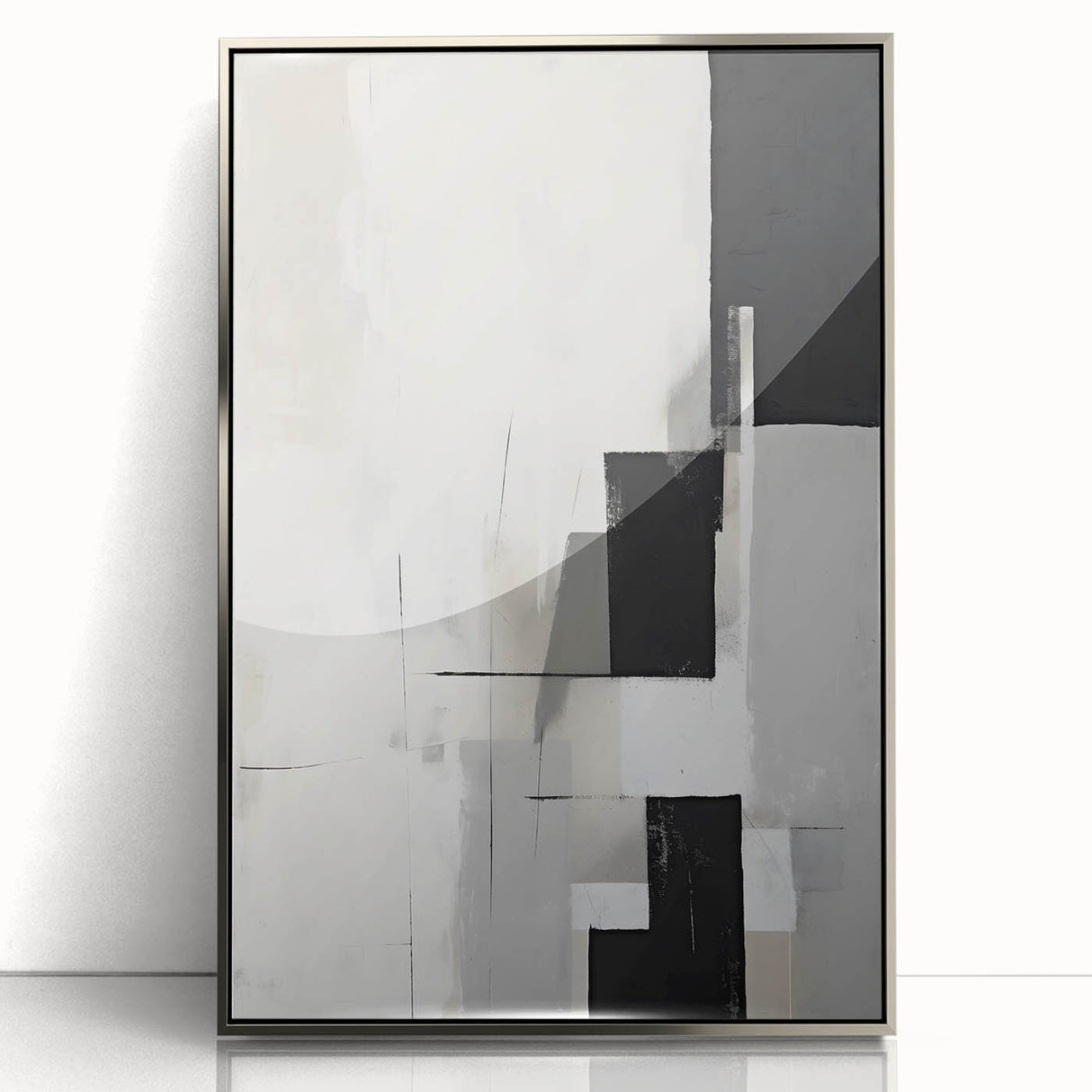 Dining Room Wall Decor - Minimalist Black & White Abstract Art