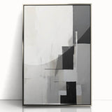Dining Room Wall Decor - Minimalist Black & White Abstract Art