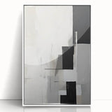 Dining Room Wall Decor - Minimalist Black & White Abstract Art