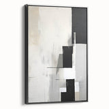 Dining Room Wall Decor - Minimalist Black & White Abstract Art