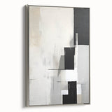 Dining Room Wall Decor - Minimalist Black & White Abstract Art