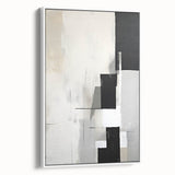 Dining Room Wall Decor - Minimalist Black & White Abstract Art