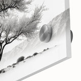 Modern Tree Wall Art - Black, White & Gold Abstract Canvas Print