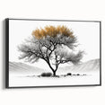 Modern Tree Wall Art - Black, White & Gold Abstract Canvas Print