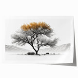 Modern Tree Wall Art - Black, White & Gold Abstract Canvas Print