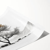 Modern Tree Wall Art - Black, White & Gold Abstract Canvas Print