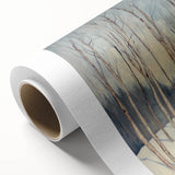 Abstract floral design rolled canvas artwork showcasing vibrant colors and intricate patterns, elegantly packaged in a protective cardboard tube, perfect for home decor.