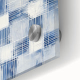 Colorful Abstract Wall Art – Blue Grid Modern Minimalist Canvas