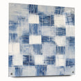Colorful Abstract Wall Art – Blue Grid Modern Minimalist Canvas