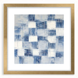 Colorful Abstract Wall Art – Blue Grid Modern Minimalist Canvas