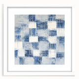 Colorful Abstract Wall Art – Blue Grid Modern Minimalist Canvas