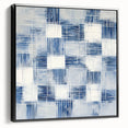 Colorful Abstract Wall Art – Blue Grid Modern Minimalist Canvas