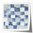 Colorful Abstract Wall Art – Blue Grid Modern Minimalist Canvas