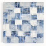 Colorful Abstract Wall Art – Blue Grid Modern Minimalist Canvas
