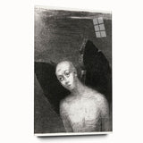 Modern Wall Art - The Fallen Angel by Odilon Redon - Mystical Black & White Decor