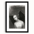 Modern Wall Art - The Fallen Angel by Odilon Redon - Mystical Black & White Decor