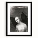 Modern Wall Art - The Fallen Angel by Odilon Redon - Mystical Black & White Decor