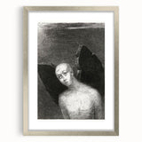 Modern Wall Art - The Fallen Angel by Odilon Redon - Mystical Black & White Decor