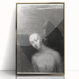 Modern Wall Art - The Fallen Angel by Odilon Redon - Mystical Black & White Decor