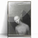 Modern Wall Art - The Fallen Angel by Odilon Redon - Mystical Black & White Decor