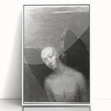 Modern Wall Art - The Fallen Angel by Odilon Redon - Mystical Black & White Decor