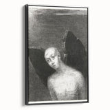 Modern Wall Art - The Fallen Angel by Odilon Redon - Mystical Black & White Decor