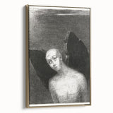 Modern Wall Art - The Fallen Angel by Odilon Redon - Mystical Black & White Decor