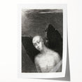 Modern Wall Art - The Fallen Angel by Odilon Redon - Mystical Black & White Decor