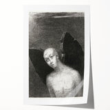 Modern Wall Art - The Fallen Angel by Odilon Redon - Mystical Black & White Decor