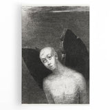 Modern Wall Art - The Fallen Angel by Odilon Redon - Mystical Black & White Decor