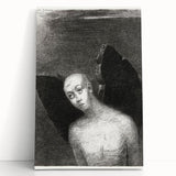 Modern Wall Art - The Fallen Angel by Odilon Redon - Mystical Black & White Decor