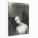 Modern Wall Art - The Fallen Angel by Odilon Redon - Mystical Black & White Decor