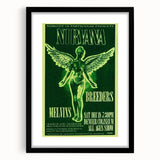 Nirvana Concert Poster - Retro Green Aesthetic - Vintage Rock Art Print