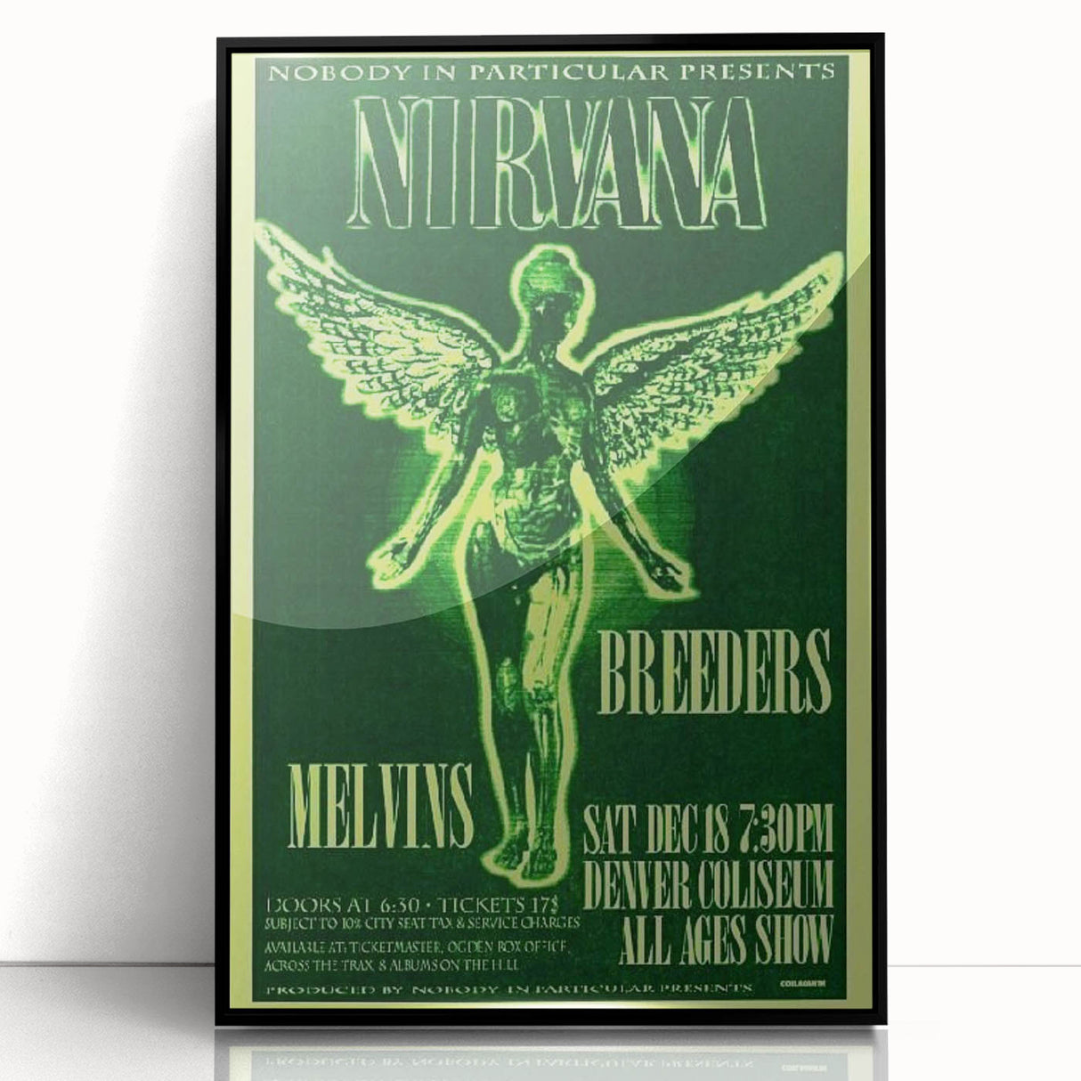 Nirvana Concert Poster - Retro Green Aesthetic - Vintage Rock Art Print