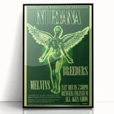 Nirvana Concert Poster - Retro Green Aesthetic - Vintage Rock Art Print