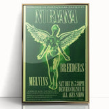 Nirvana Concert Poster - Retro Green Aesthetic - Vintage Rock Art Print