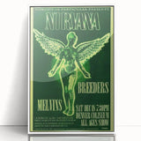 Nirvana Concert Poster - Retro Green Aesthetic - Vintage Rock Art Print