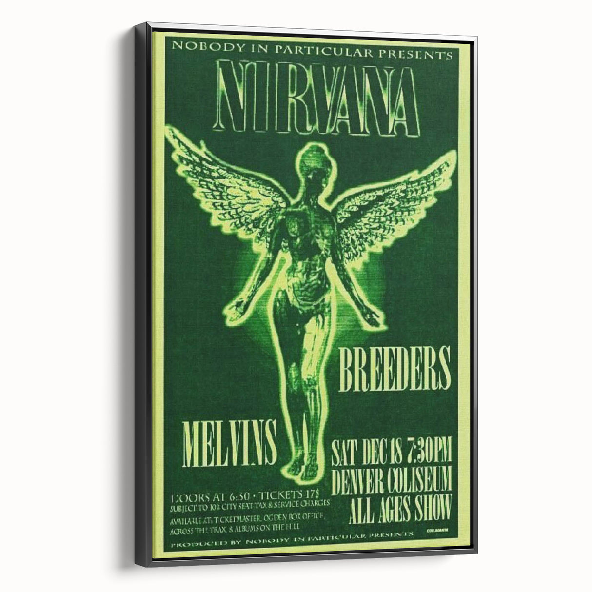 Nirvana Concert Poster - Retro Green Aesthetic - Vintage Rock Art Print