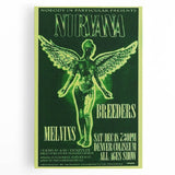 Nirvana Concert Poster - Retro Green Aesthetic - Vintage Rock Art Print