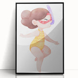 Underwater Swimmer Girls Room Wall Art - Playful Nursery Print