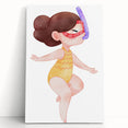Underwater Swimmer Girls Room Wall Art - Playful Nursery Print