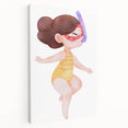Underwater Swimmer Girls Room Wall Art - Playful Nursery Print