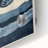 Modern Dining Room Wall Art - Navy & Beige Abstract Canvas