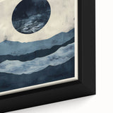 Modern Dining Room Wall Art - Navy & Beige Abstract Canvas