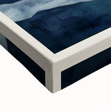 Modern Dining Room Wall Art - Navy & Beige Abstract Canvas