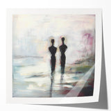 Abstract Couple Wall Art - Modern Canvas Print for Living Room